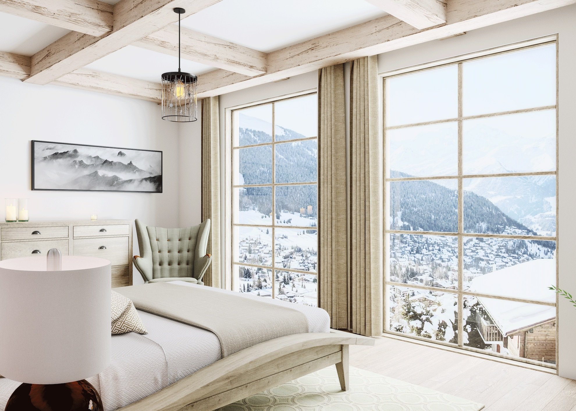 Decorate a chalet at Verbier with an exclusive mountain photo