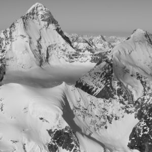 Snow and Rocky Mountains of Switzerland black and white photography - Dent Blanche - Crans Montana- Val d’Anniviers