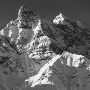 Dents du Midi - mountain landscape image - Sun rays on the Alpine mountain range in Switzerland