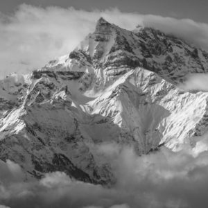 Dents du Midi - Panorama-Poster Berg der Dents du Midi und der Cîme de l&#039;Est von den Höhen von Villars aus