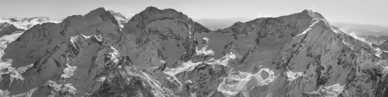 snow mountain panorama of Fletschhorn - Lagginhorn - Weissmies