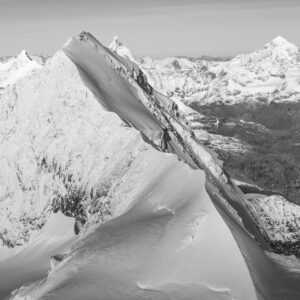 Zermatt Suisse - Lyskamm - Grand Combin noir et blanc - Vallée de zermatt