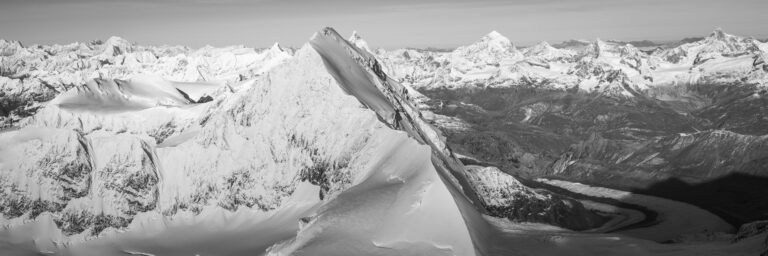 Zermatt Suisse - Lyskamm - Grand Combin noir et blanc - Vallée de zermatt