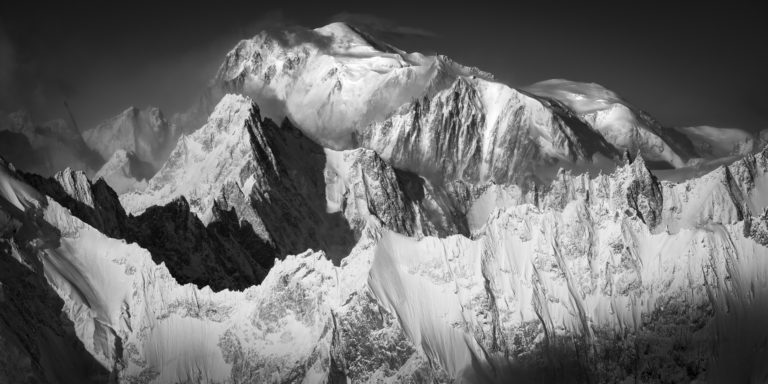 Montagne Verbier mont blanc - Superbe photo du mont blanc et du massif du Mont Blanc en noir et blanc