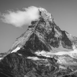 Framed photo of the Matterhorn Mont Cervin - picture of the Swiss mountains from Zermatt in the Valais Alps and the canton of Valais