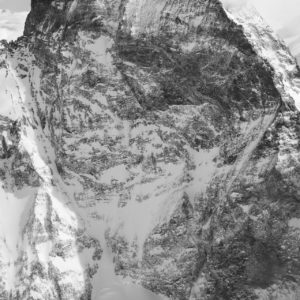 Matterhorn - Bergpanorama-Poster in Schwarz-Weiss - Westwand und Löwengrat