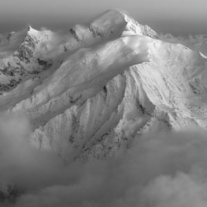 black and white pictures of mont blanc in france  - black and white photo prints framed of a mountain panorama in switzerland
