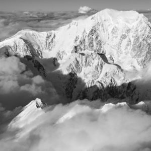 black and white panorama mont blanc massif