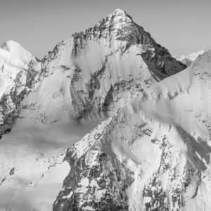 black and white mountain and landscape Panorama of Val d&#039;Anniviers Crans Montana - Dent Blanche and Grand Cornier
