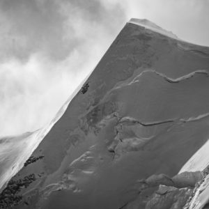 pontresina - Engadine mountain scene black and white
