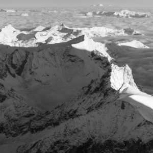 Swiss mountains val d anniviers Panorama - black and white summit of mountains panorama