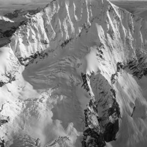 The Valais Alps and the Weisshorn - Swiss Alps in black and white picture