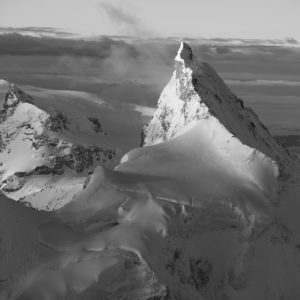 Zinalrothorn - View of the Val d&#039;Anniviers in black and white - Zermatt Valley in Valais - Swiss Alps summits - Matterhorn