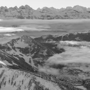 Portes du Soleil Panorama - Großformatfoto von dents du Midi und dem Grand Combin