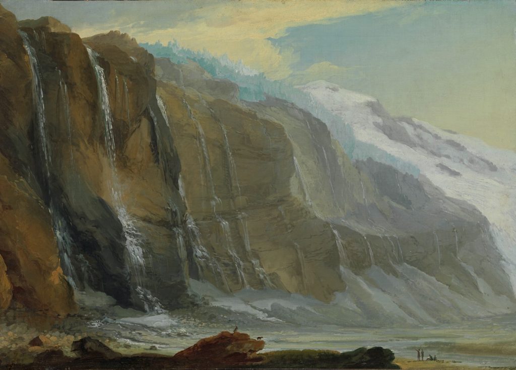 Caspar Wolf, Les chutes d’eau du Gelten au printemps, entre 1774 et 1777, 53,5 x 75,5 cm, Winterthur, Museum Oskar Reinhart am Stadtgarten.