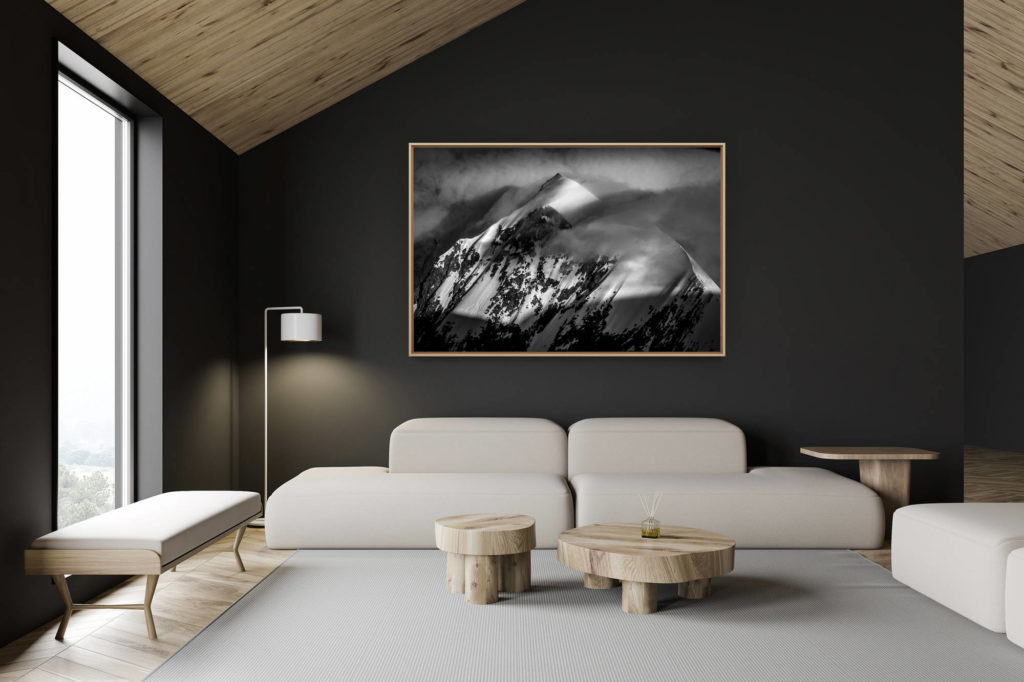 décoration chalet suisse - intérieur chalet suisse - photo montagne grand format - Photo massifs Mont Blanc - Aiguille de Bionassay