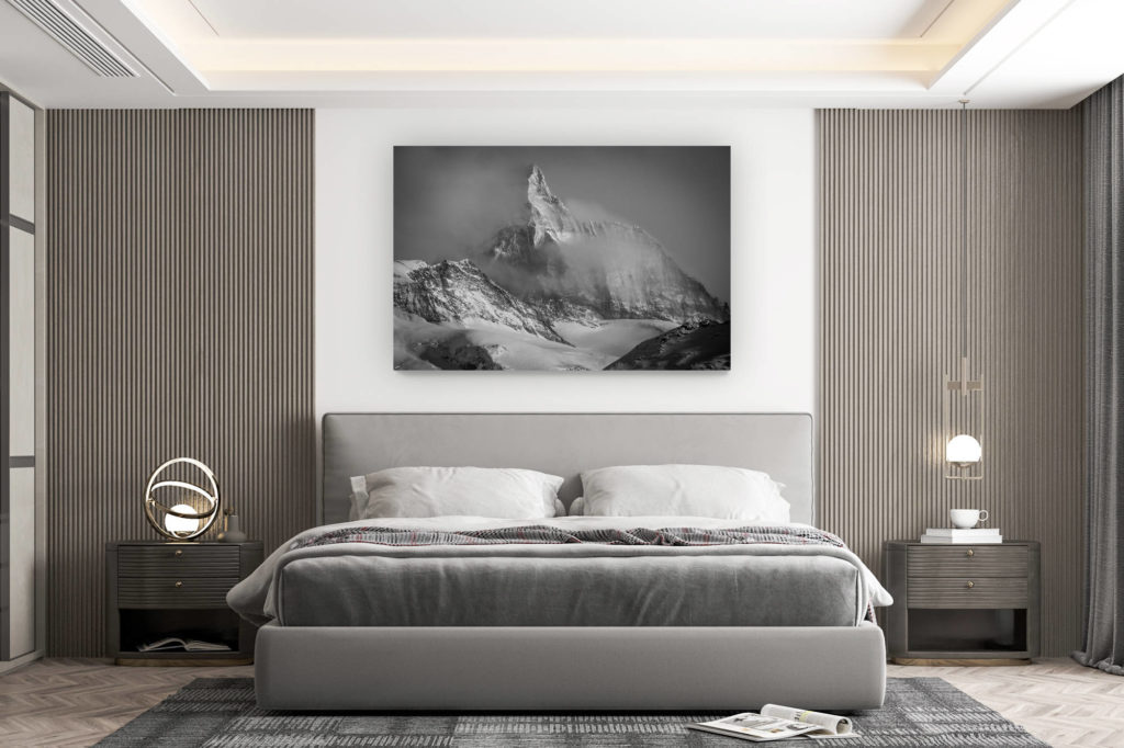 décoration murale chambre design - achat photo de montagne grand format - Val d'hérens - Cervin et cabane Dent Blanche