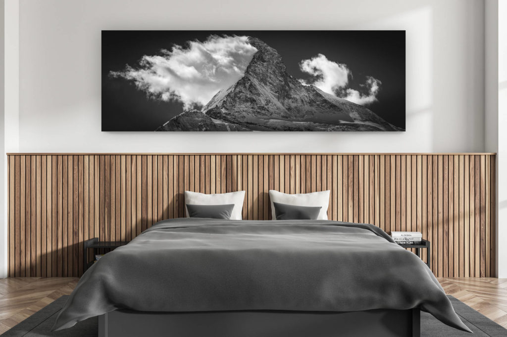 décoration murale chambre adulte moderne - intérieur chalet suisse - photo montagnes grand format alpes suisses - Photos panoramiques montagnes Mont Cervin -