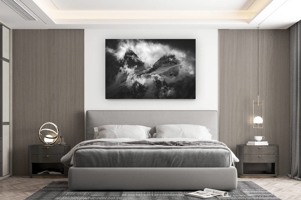 décoration murale chambre design - achat photo de montagne grand format - image de montagne vallée de Zermatt- Crête Sud et Pointe Nord de Moming