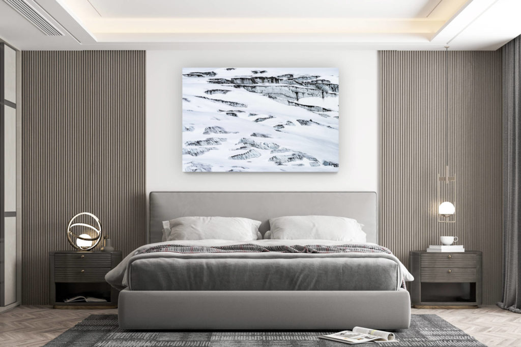 décoration murale chambre design - achat photo de montagne grand format - Photo de crevasses dans le glacier des Alpes - Glacier de Zinal