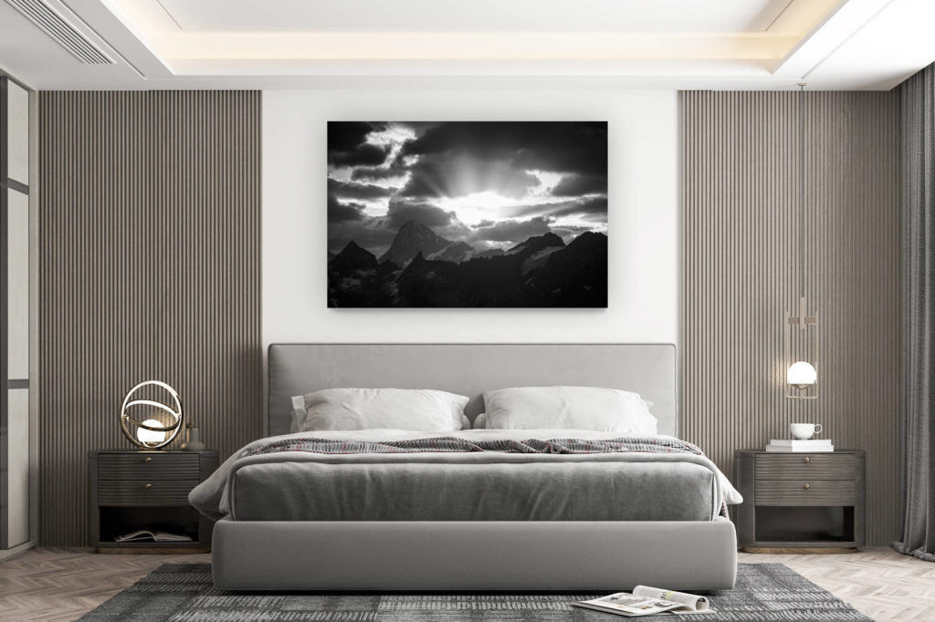 décoration murale chambre design - achat photo de montagne grand format - Val d'hérens - image paysage montagne - Dent Blanche, Bertol