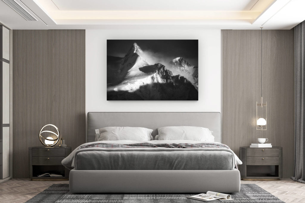 décoration murale chambre design - achat photo de montagne grand format - Photo haute montagne - vallée de Zermatt - Dufourspitze - Zumsteinspitze