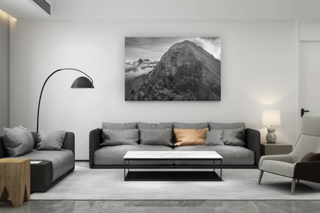 décoration salon contemporain suisse - cadeau amoureux de montagne suisse - photo eiger nordwand