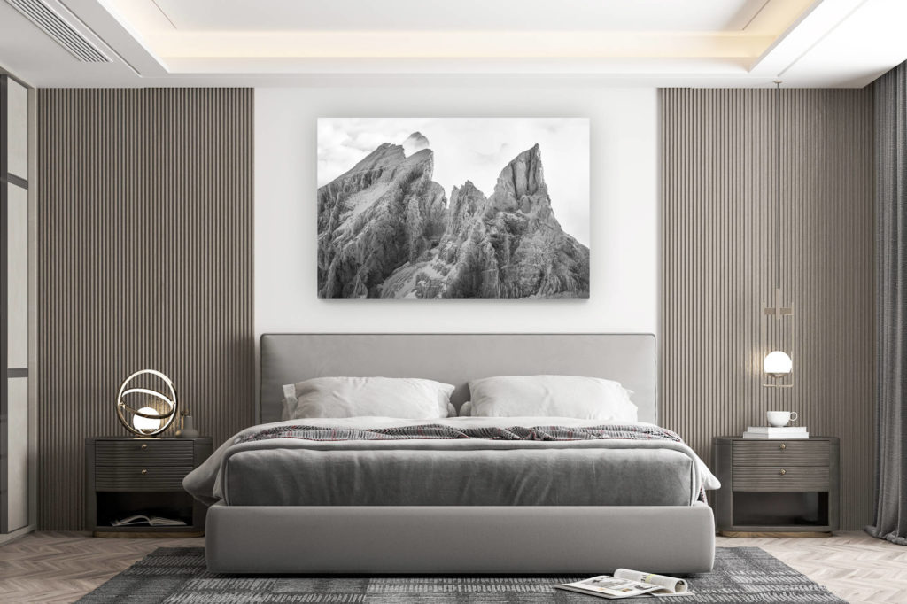 décoration murale chambre design - achat photo de montagne grand format - photo paysage de montagne en hiver - L'Eperon, La Cathédrale, La Forteresse, Cîme de l'Est
