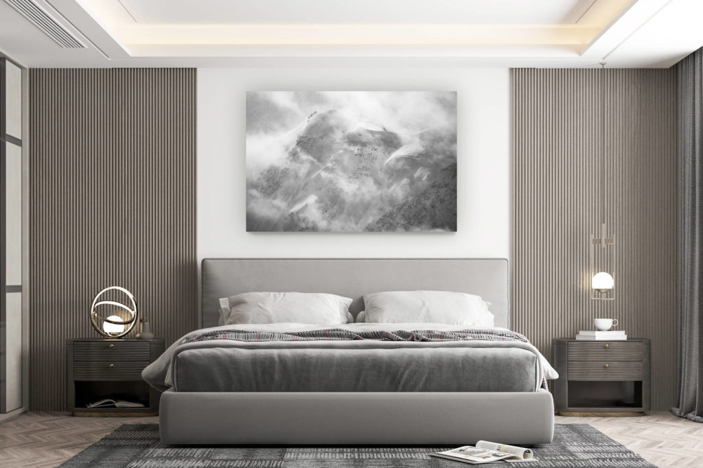 décoration murale chambre design - achat photo de montagne grand format - images montagnes Valais Suisse Zermatt - Lyskamm