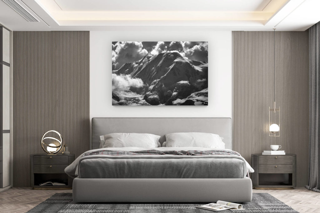 décoration murale chambre design - achat photo de montagne grand format - Photo paysage montagne Vallée de Zermatt Valais Suisse - Lyskamm