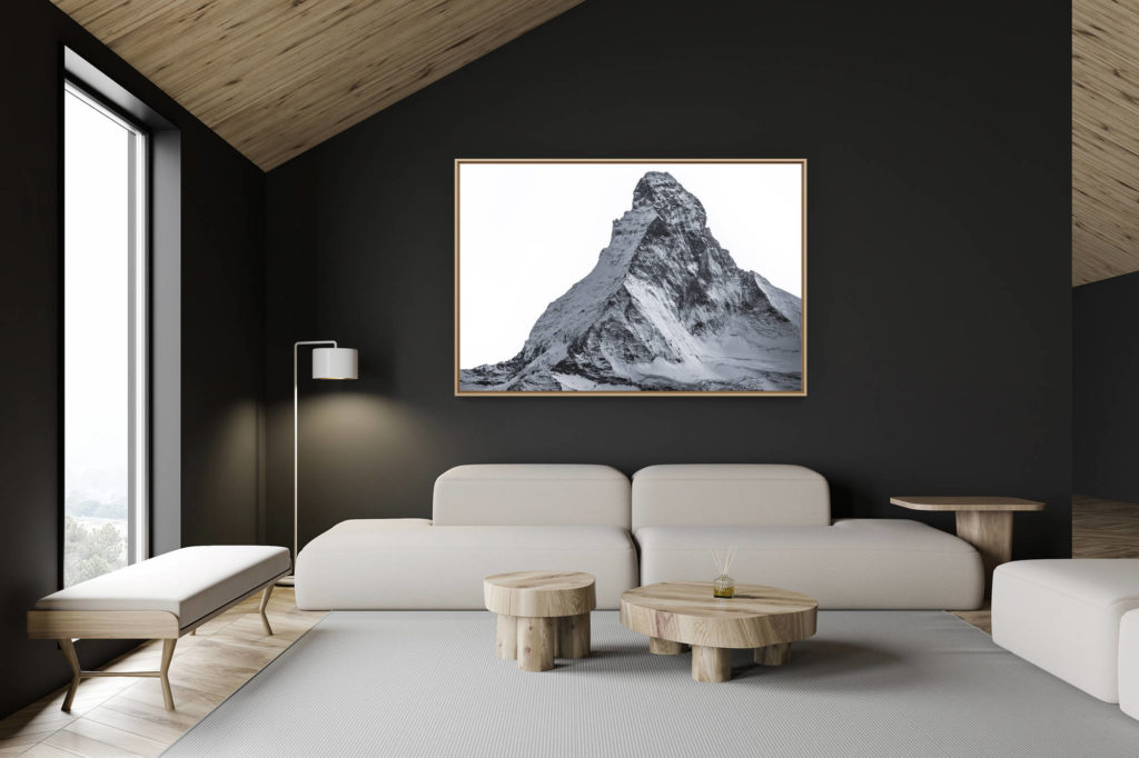 décoration chalet suisse - intérieur chalet suisse - photo montagne grand format - Photo de montagne du sommet de l'arête Suisse du Hornli après une tempête de neige