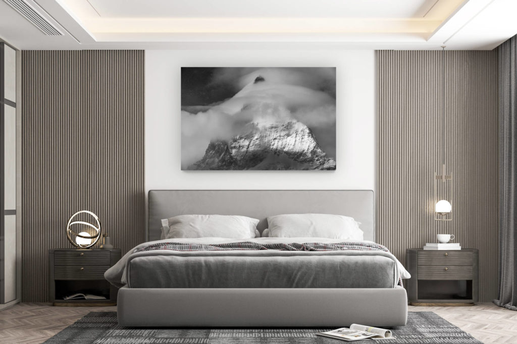 décoration murale chambre design - achat photo de montagne grand format - Photo orage Matterhorn Mont Cervin