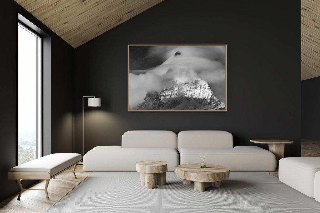 décoration chalet suisse - intérieur chalet suisse - photo montagne grand format - Photo orage Matterhorn Mont Cervin