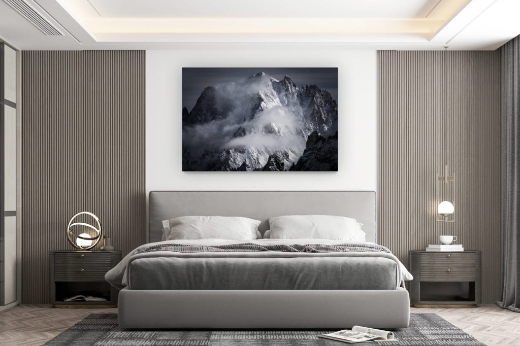 décoration murale chambre design - achat photo de montagne grand format - Massifs du mont blanc enneigés - Aiguille Verte