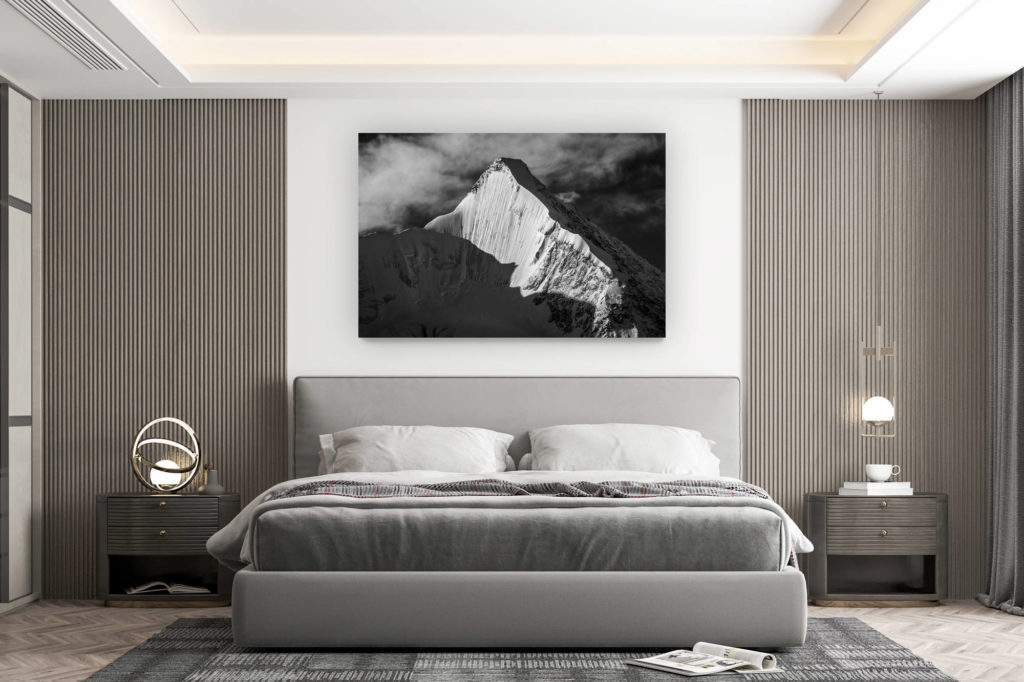 décoration murale chambre design - achat photo de montagne grand format - Face nord Ober Gabelhorn - Crans-Montana image montagne