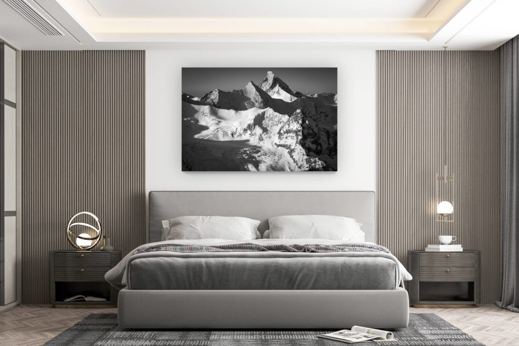 décoration murale chambre design - achat photo de montagne grand format - photo montagnes val d'anniviers en hiver - tirage de montagne grand format