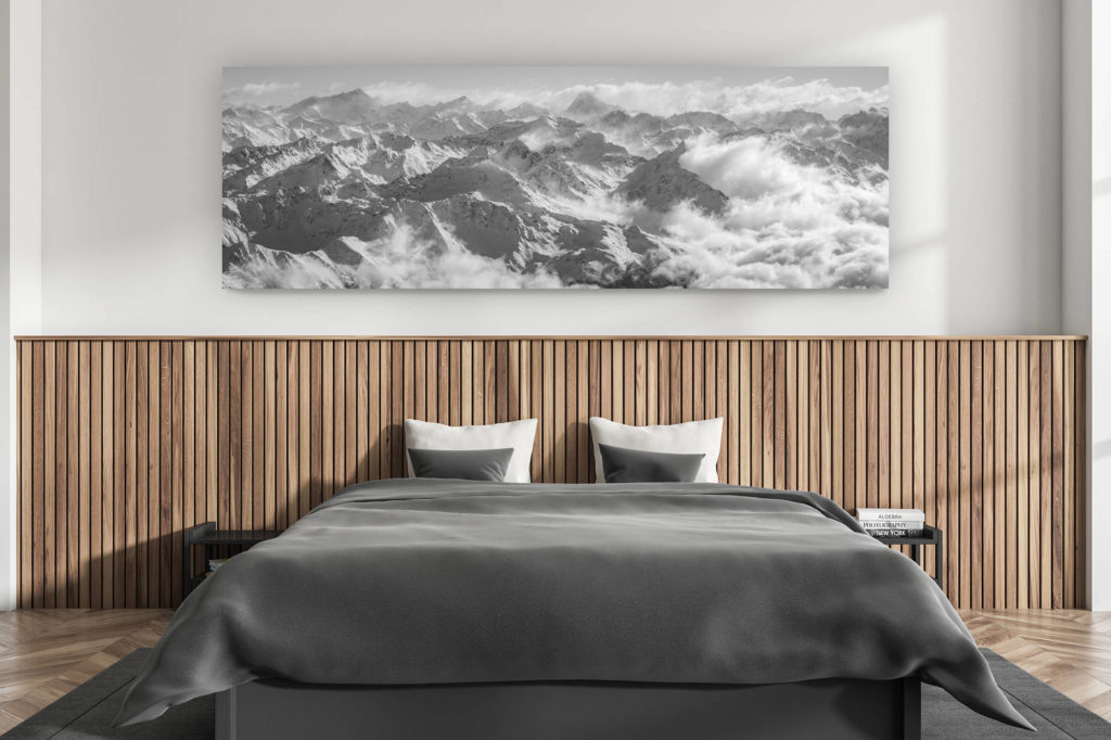 décoration murale chambre adulte moderne - intérieur chalet suisse - photo montagnes grand format alpes suisses - Verbier panorama - Verbier ski - poster montagne panoramique