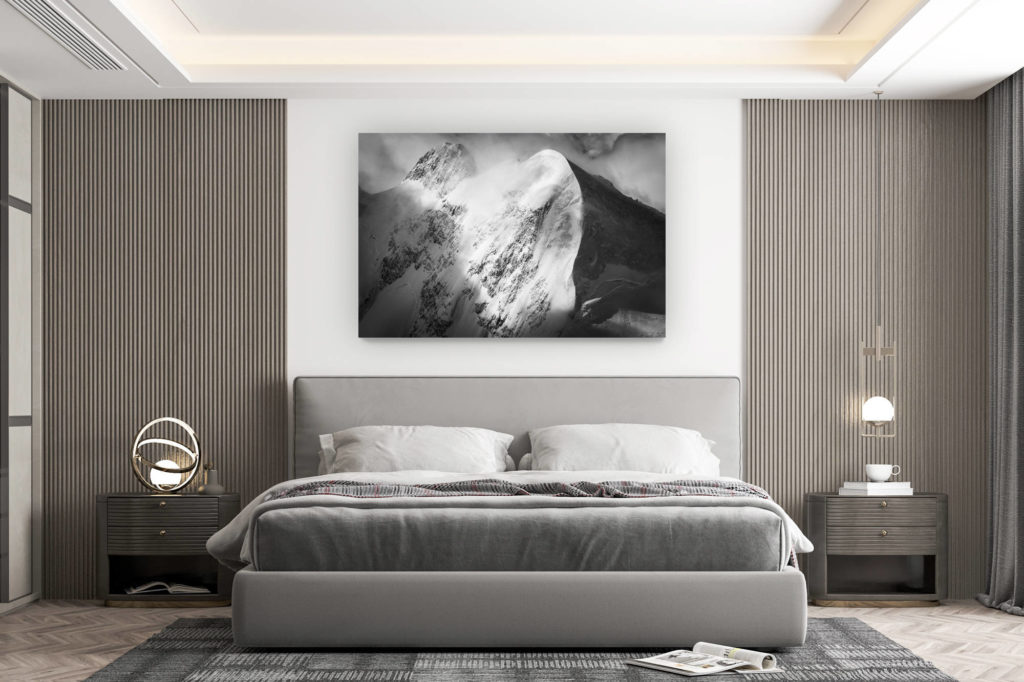 décoration murale chambre design - achat photo de montagne grand format - photo artistique de montagne st moritz engadine - photo montagne noir et blanc