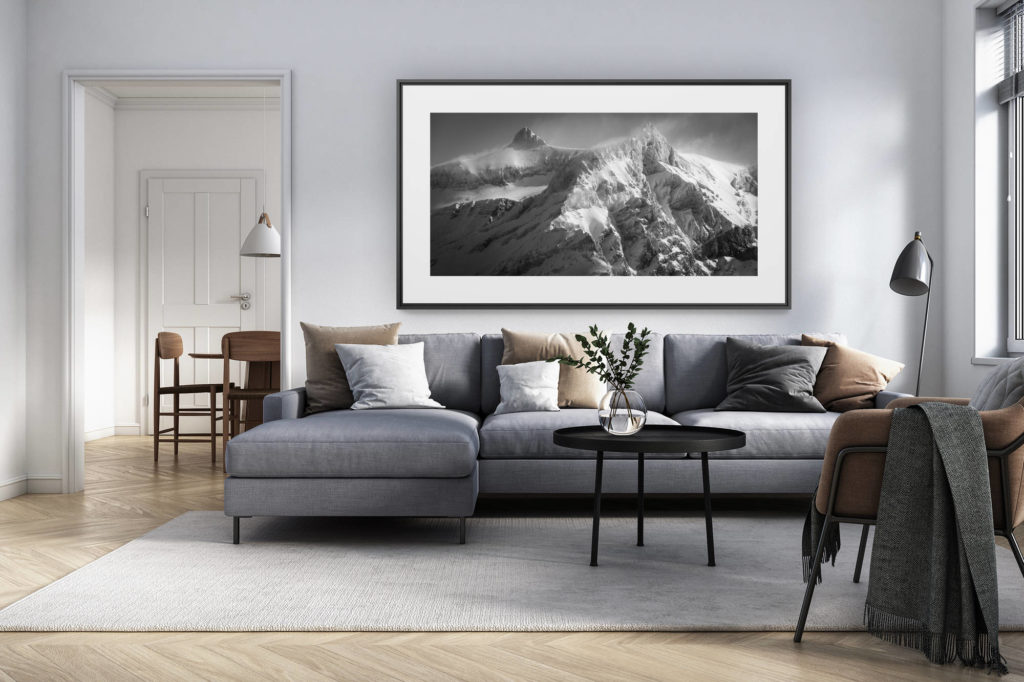 décoration intérieur salon rénové suisse - photo alpes panoramique grand format - Sommet des Diablerets - Paysage panoramique montagne