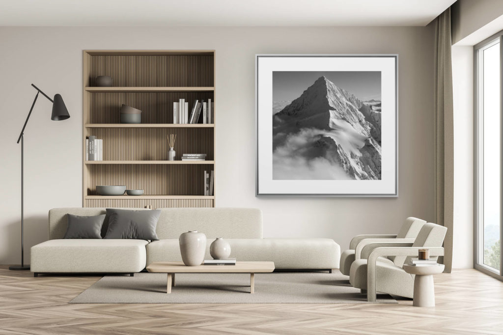décoration chalet suisse - intérieur chalet suisse - photo montagne grand format - photo dent blanche voie normale