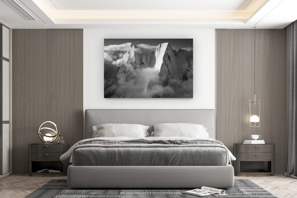 décoration murale chambre design - achat photo de montagne grand format - Cengalo - Badile - Davos Alpes - image paysage montagne