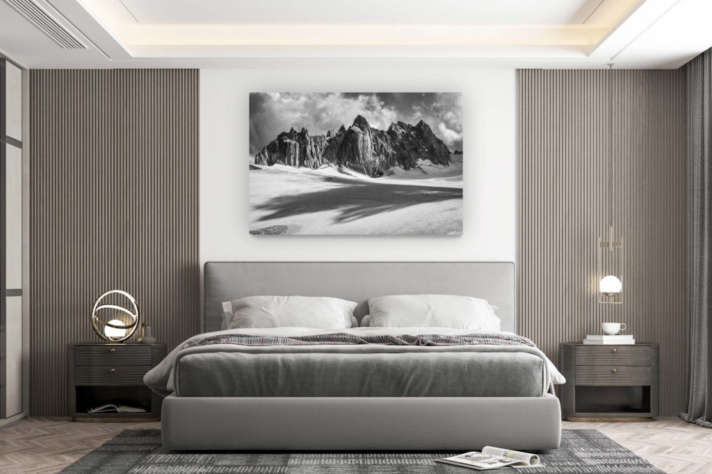 décoration murale chambre design - achat photo de montagne grand format - Photos montagne Mont-Blanc -Photo Alpes - Photo Aiguilles dorées depuis Trient