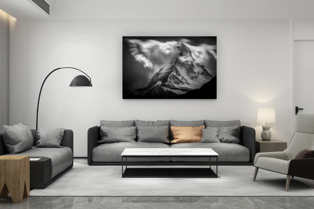 décoration salon contemporain suisse - cadeau amoureux de montagne suisse - Photo Cervin depuis le Matterhal -