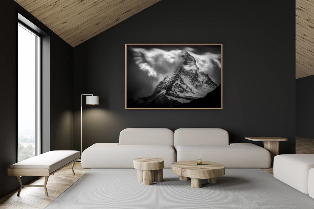 décoration chalet suisse - intérieur chalet suisse - photo montagne grand format - Photo Cervin depuis le Matterhal -