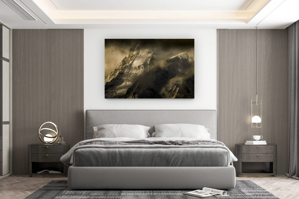 décoration murale chambre design - achat photo de montagne grand format - Photo Val d'Anniviers paysage de montagne - Dent Blanche - Grand Cornier