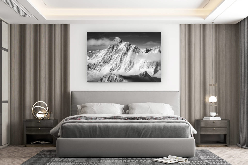 décoration murale chambre design - achat photo de montagne grand format - Finsteraarhorn - photo hd montagne prise par un photographe de Montagne dans les Alpes suisses