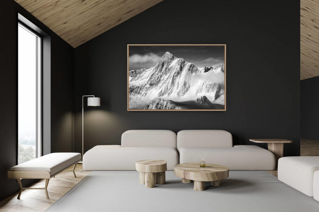 décoration chalet suisse - intérieur chalet suisse - photo montagne grand format - Finsteraarhorn - photo hd montagne prise par un photographe de Montagne dans les Alpes suisses