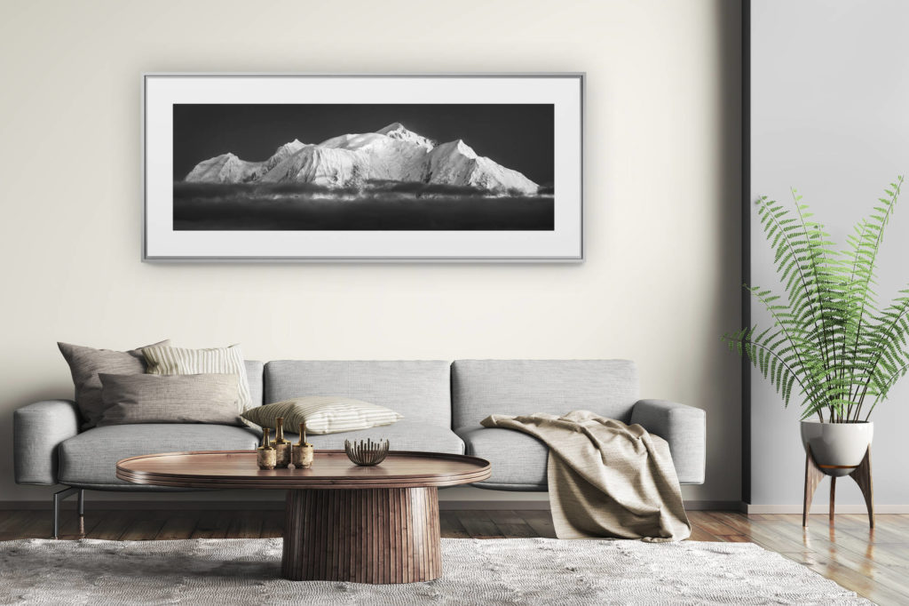 tableau montagne grand format - décoration murale salon moderne - Massif du Mont blanc - image Montagne - mont blanc images