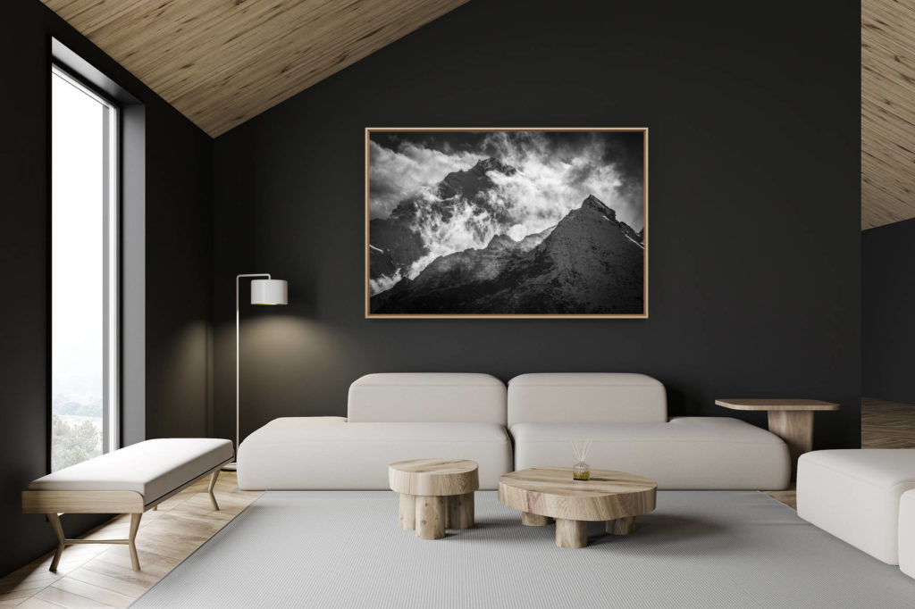 décoration chalet suisse - intérieur chalet suisse - photo montagne grand format - Val d hérens - Dent d'Hérens - image montagne - Mettelhorn vu du Matterhall