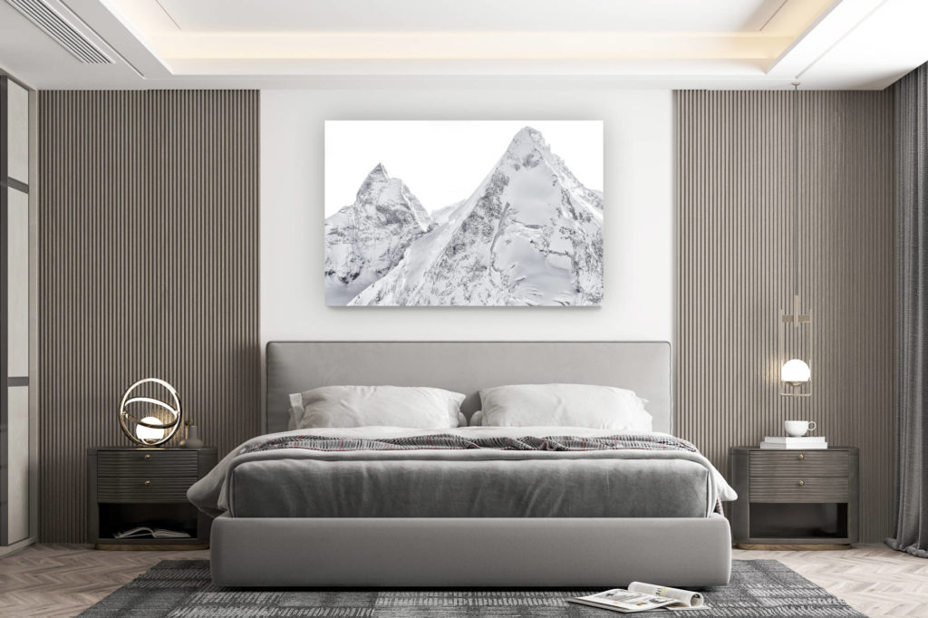 décoration murale chambre design - achat photo de montagne grand format - photo cervin matterhorn avec neige